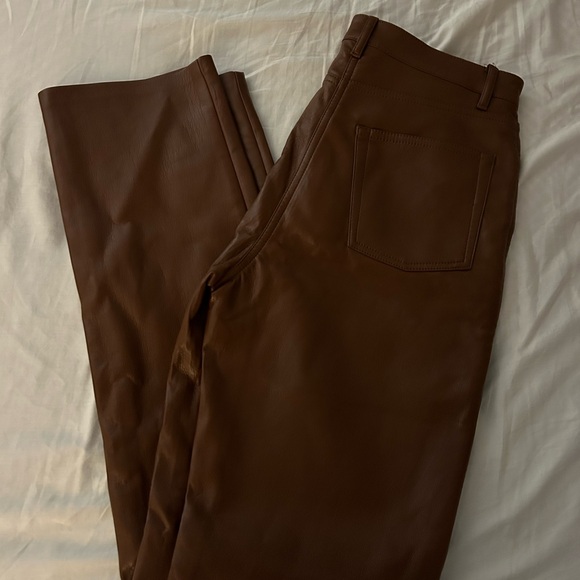 Wilfred Melina Faux Leather Pant- Rust Brown Size 4 - Picture 1 of 4